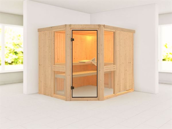 Amelia 3 - Karibu Sauna ohne Ofen - ohne Dachkranz - Amelia 3 - Karibu Sauna ohne Ofen - ohne Dachkranz -