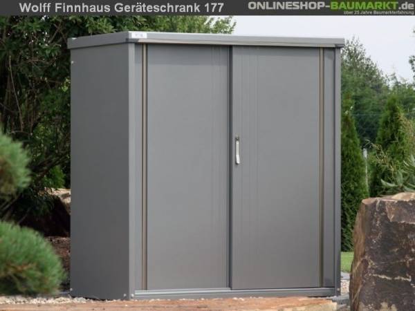 Wolff Finnhaus Geräteschrank 177 rauchgrau Metall-Geräteschrank