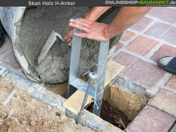 Skan Holz H-Pfostenanker 9 x 9 x 60 cm Skan Holz H-Pfostenanker 9 x 9 x 60 cm