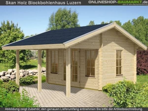 Skan Holz Blockbohlenhaus Calgary 70plus, 380 x 300 cm