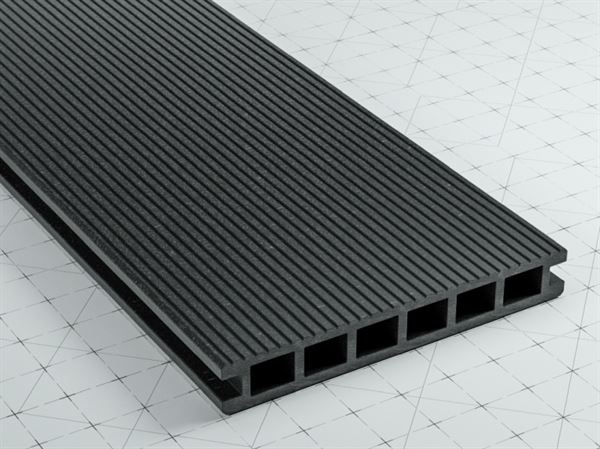 WPC Light Terrassendiele 3 Meter 24 x 180 mm Anthrazit geriffelt