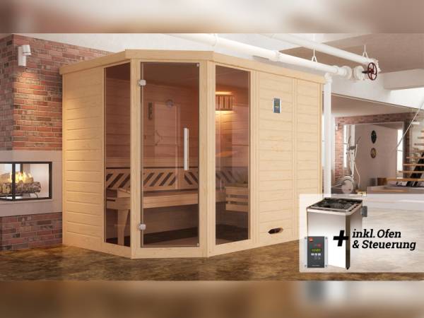 Weka Sauna Kemi Eck Gr. 3 inkl. 7,5 kW BioS