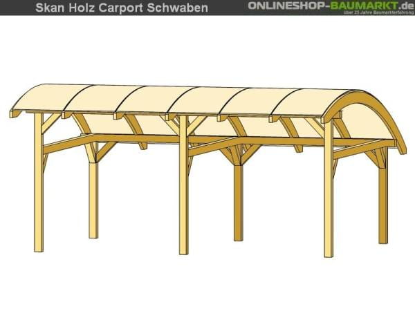 Skan Holz Carport Schwaben 648 x 630 cm Leimholz