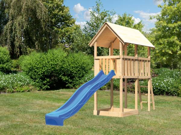 Akubi Spielturm Danny Satteldach + Rutsche blau Akubi Spielturm Danny Satteldach + Rutsche blau
