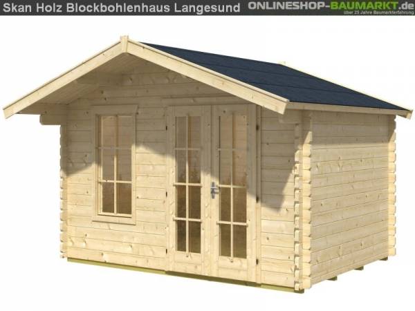 Skan Holz Blockbohlenhaus Langesund Größe 1, 340 x 250 cm