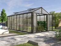 Vitavia Gewächshaus Zeus Comfort 15700 HKP 10mm, schwarz pulverbeschichtet