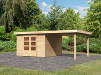 Karibu Woodfeeling Gartenhaus Askola 6 natur mit Anbaudach 2,8 Meter