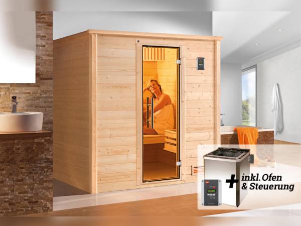 Weka Sauna Bergen Gr. 2 inkl. 7,5 kW BioS