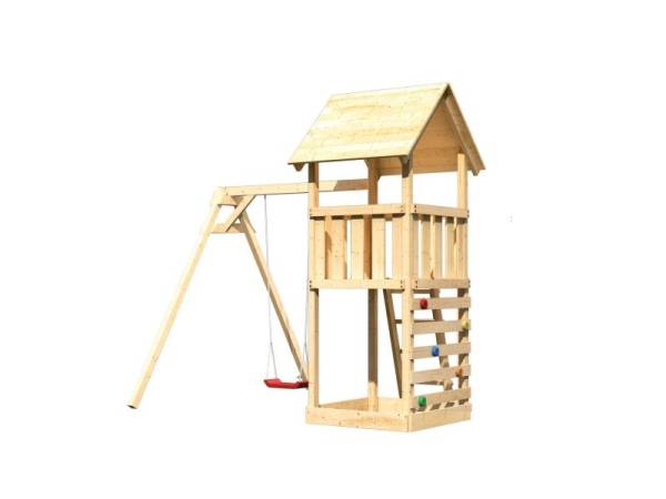 Akubi Spielturm Lotti mit Kletterwand und Einzelschaukel