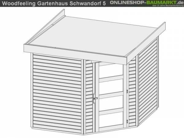 Karibu Woodfeeling Gartenhaus Schwandorf 5 terragrau 19 mm