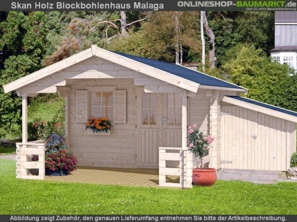 Skan Holz Blockbohlenhaus Malaga Größe 2, 340 x 340 cm