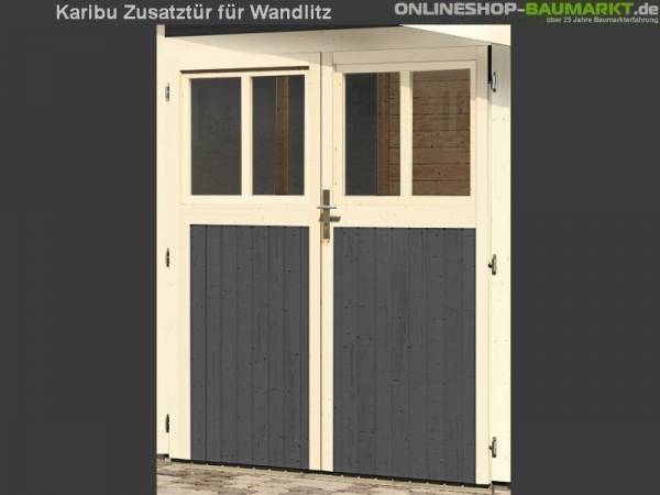 Karibu Doppeltür für Gartenhaus Wandlitz terragrau