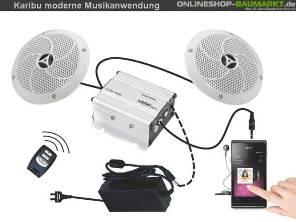 Karibu Sauna Musikanwendung Premium inkl. Lautsprecher Karibu Sauna Musikanwendung Premium inkl. Lautsprecher