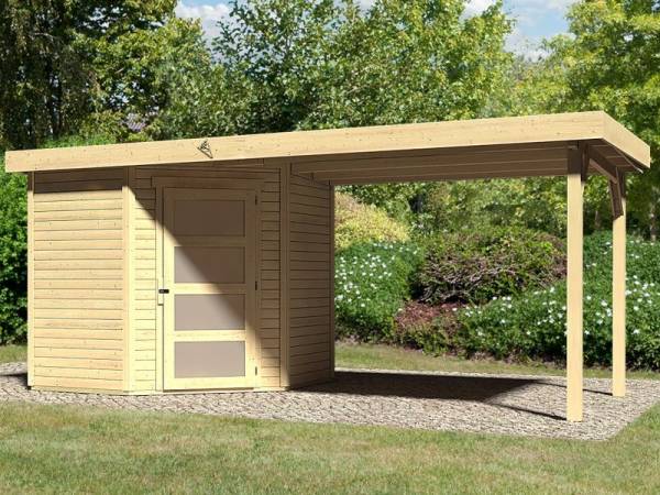 Karibu Woodfeeling Gartenhaus Schwandorf 3 natur mit Anbaudach 2,75 Meter Karibu Woodfeeling Gartenhaus Schwandorf 3 natur mit Anbaudach 2,75 Meter