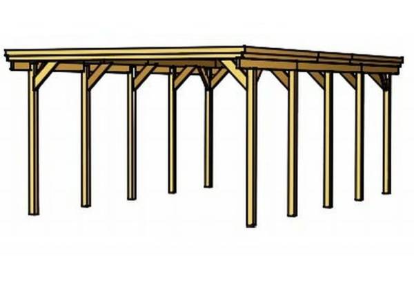 Skan Holz Carport Holstein 373 x 707 cm Skan Holz Carport Holstein 373 x 707 cm