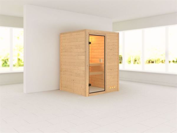 Nadja - Karibu Sauna Plug & Play ohne Ofen - ohne Dachkranz - Nadja - Karibu Sauna Plug & Play ohne Ofen - ohne Dachkranz -