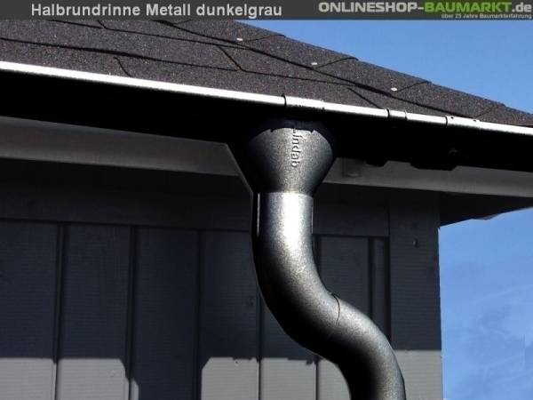 Metall-Dachrinne dunkelgrau Viereckdach 2 x 600 cm/ 2 x 800 cm