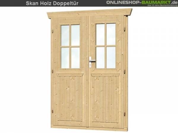 Skan Holz Doppeltür halbverglast 28 mm