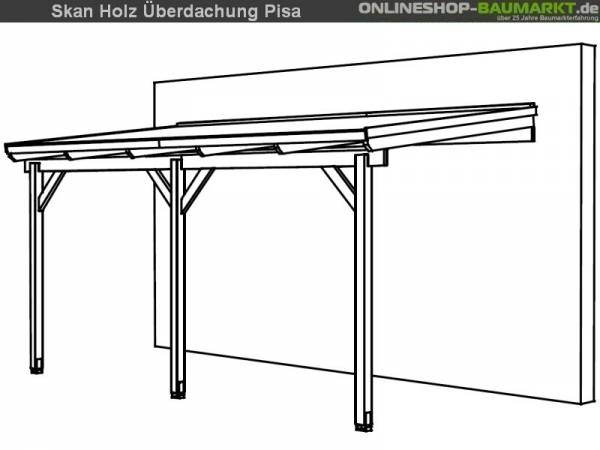Skan Holz Terrassenüberdachung Pisa 500 x 250 cm Skan Holz Terrassenüberdachung Pisa 500 x 250 cm
