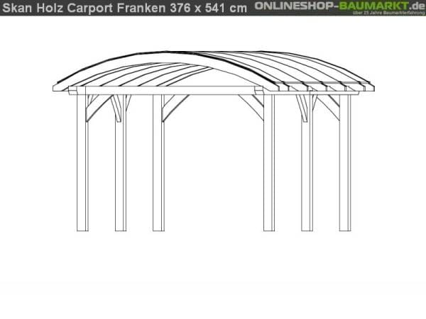 Skan Holz Carport Franken 376 x 541 cm Leimholz