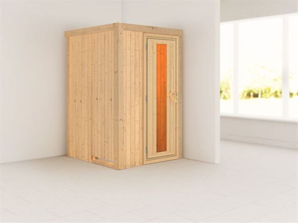 Lenja - Karibu Sauna Plug & Play ohne Ofen - ohne Dachkranz - Energiespartür Lenja - Karibu Sauna Plug & Play ohne Ofen - ohne Dachkranz - Energiespartür