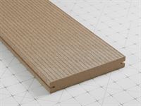 WPC Basic Terrassendiele 4 Meter 18 x 137 mm Sand, Massivprofil geriffelt