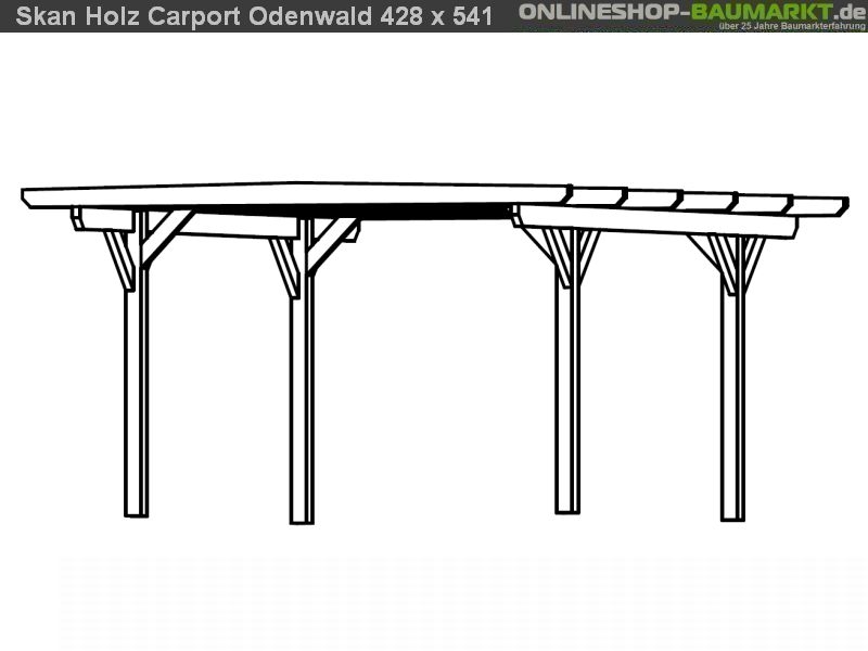 Skan Holz Carport Odenwald 541 onlineshop-baumarkt | Leimholz 428 x cm