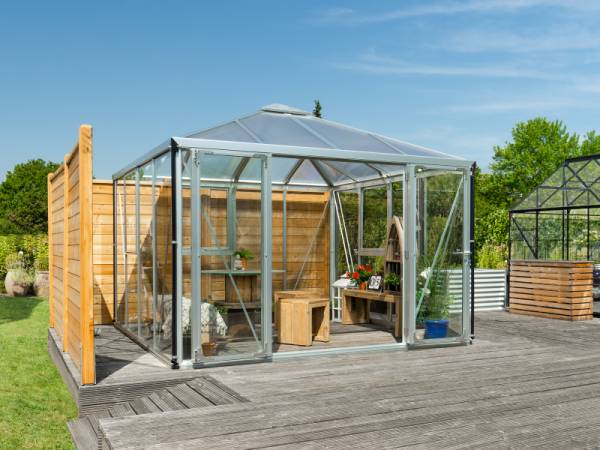Vitavia Gewächshaus Fortuna 10200, ESG 3mm / HKP 10 mm,  Alu, inkl. intergriertes Bodenprofil