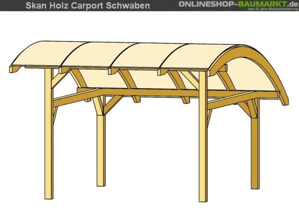 Skan Holz Carport Schwaben 434 x 630 cm Leimholz