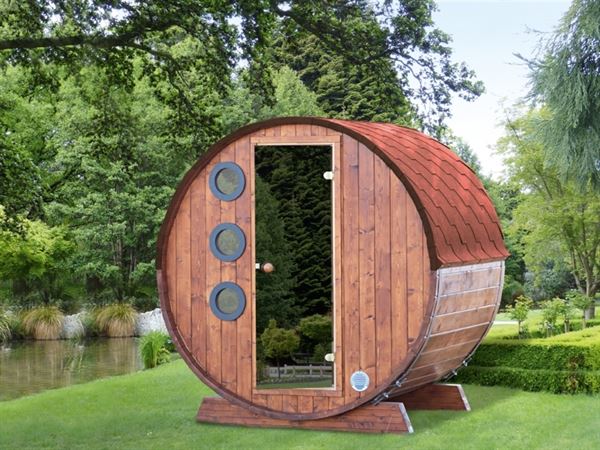 Wolff Finnhaus Saunafass Mini 160 als Bausatz inkl. roten Schindeln Wolff Finnhaus Saunafass Mini 160 als Bausatz inkl. roten Schindeln