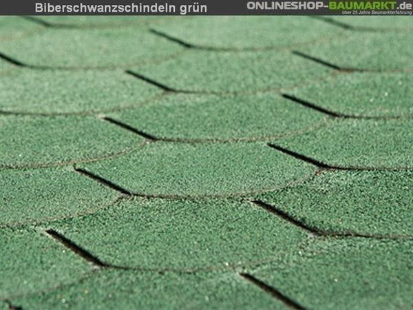 Bitumen-Dachschindeln Biberschwanz vintage grün Bitumen-Dachschindeln Biberschwanz vintage grün