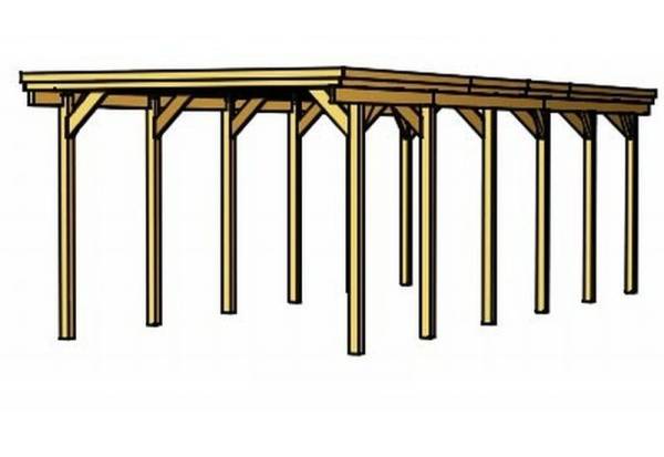 Skan Holz Carport Holstein 316 x 860 cm Skan Holz Carport Holstein 316 x 860 cm