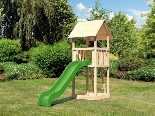 Akubi Spielturm Lotti Set mit Wellenrutsche in grün Akubi Spielturm Lotti Set mit Wellenrutsche in grün