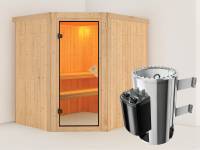 Lilja - Karibu Sauna Plug & Play inkl. 3,6 kW-Ofen - ohne Dachkranz -