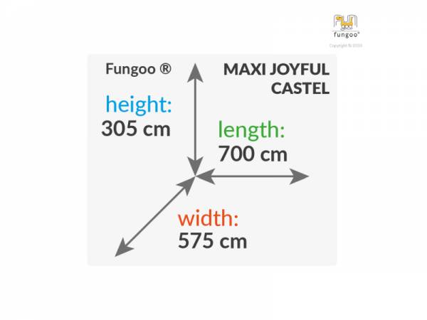 FUNGOO MAXI SET JOYFUL CASTEL (My_SPACE_XL FORTRESS Toybox Rainbow) / NADELHOLZ teak impr.