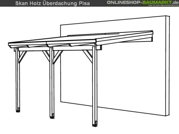 Skan Holz Terrassenüberdachung Pisa 400 x 300 cm Skan Holz Terrassenüberdachung Pisa 400 x 300 cm