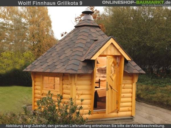 Wolff Finnhaus Grillkota Basic 9 mit Grillanlage rote Schindeln Wolff Finnhaus Grillkota Basic 9 mit Grillanlage rote Schindeln