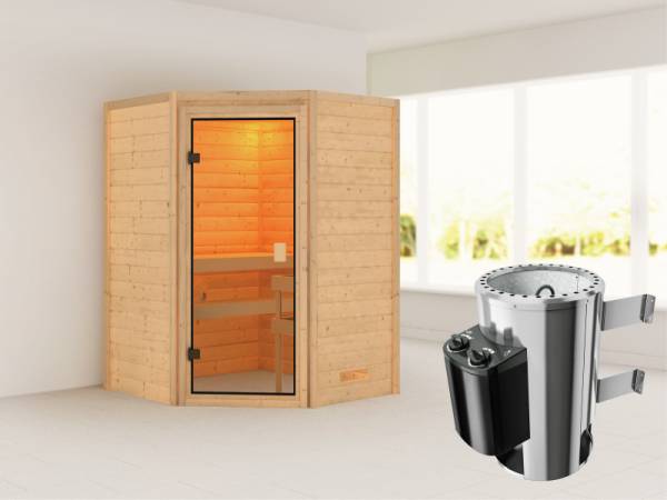 Alicja - Karibu Sauna Plug & Play inkl. 3,6 kW-Ofen - ohne Dachkranz - Alicja - Karibu Sauna Plug & Play inkl. 3,6 kW-Ofen - ohne Dachkranz -