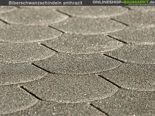 Bitumen-Dachschindeln Biberschwanz anthrazit Bitumen-Dachschindeln Biberschwanz anthrazit