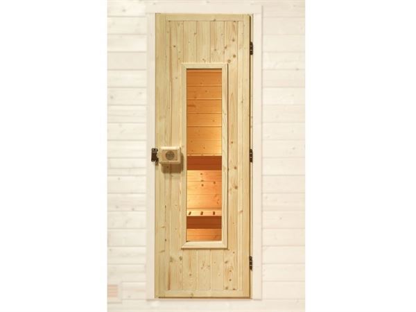 Weka Sauna Massivholztür isoliert, mit Glaseinsatz Weka Sauna Massivholztür isoliert, mit Glaseinsatz
