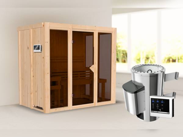 Karibu Sauna Irava 3 inkl. 3,6 kW Ofen ext. Steuerung