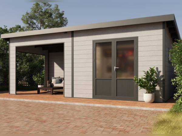Wolff Finnhaus WPC-Haus Tona 6030 Hellgrau