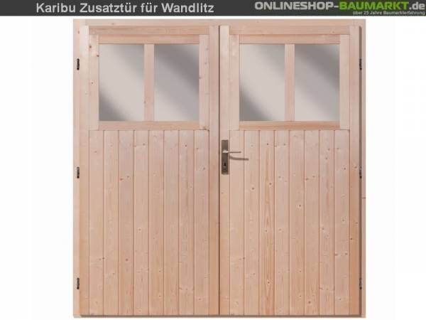 Karibu Doppeltür für Gartenhaus Wandlitz natur