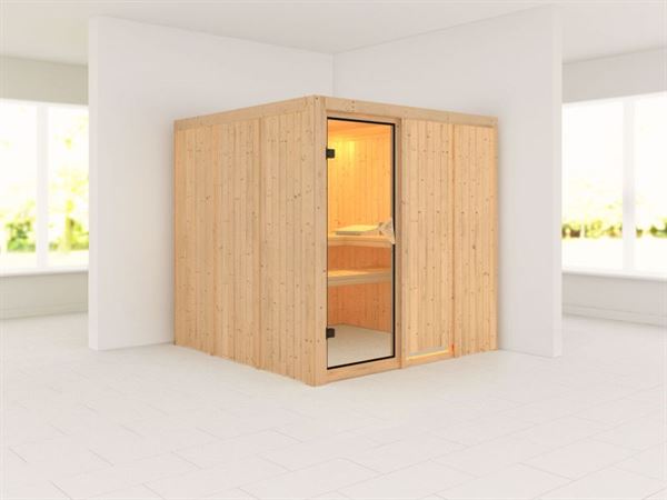 Rodin - Karibu Sauna ohne Ofen - ohne Dachkranz - Rodin - Karibu Sauna ohne Ofen - ohne Dachkranz -