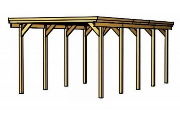 Skan Holz Carport Holstein 316 x 707 cm Skan Holz Carport Holstein 316 x 707 cm
