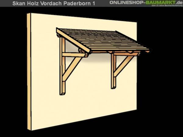 Skan Holz Vordach Paderborn 1 unbehandelt, 242 x 156 cm für Einzeltür Skan Holz Vordach Paderborn 1 unbehandelt, 242 x 156 cm für Einzeltür