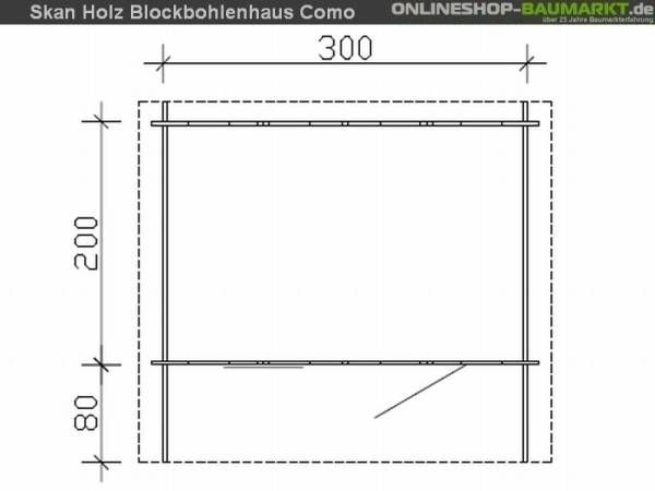 Skan Holz Blockbohlenhaus Faro Größe 1, 300 x 200 cm