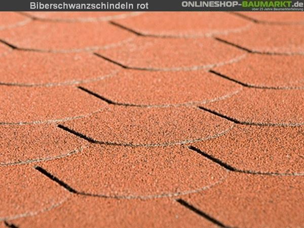 Bitumen-Dachschindeln Biberschwanz rot Bitumen-Dachschindeln Biberschwanz rot