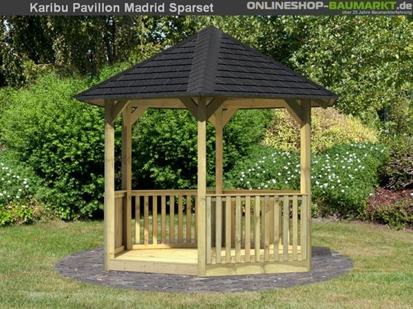 Karibu 6-Eck Pavillon Eco Madrid Sparset inkl. Schindeln Karibu 6-Eck Pavillon Eco Madrid Sparset inkl. Schindeln