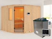 Simara 3 - Karibu Sauna inkl. 9-kW-Ofen - mit Fenster -